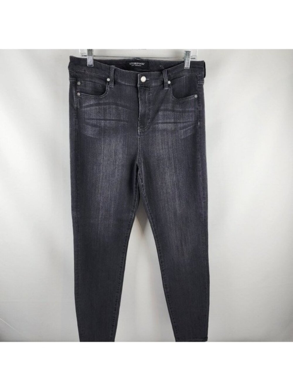 Liverpool Jeans Womens 12/31 The High Rise Ankle Meteorite Wash Gray (31x27)